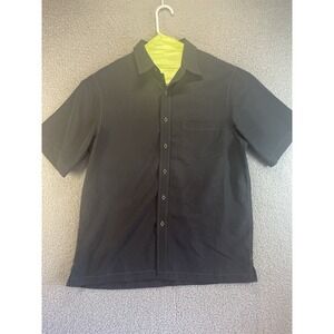 Mens Roundtree & Yorke Button Down Dress Shirt - Mens Large.  Black Short Sleeve